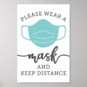 マスク衣服青のマスクをお願い ポスター (正面)