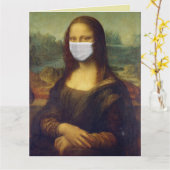 マスク誕生日カード付モナおもしろいリサ カード (黄色い花)