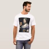 マスク2を持つ女性 Tシャツ (正面フル)