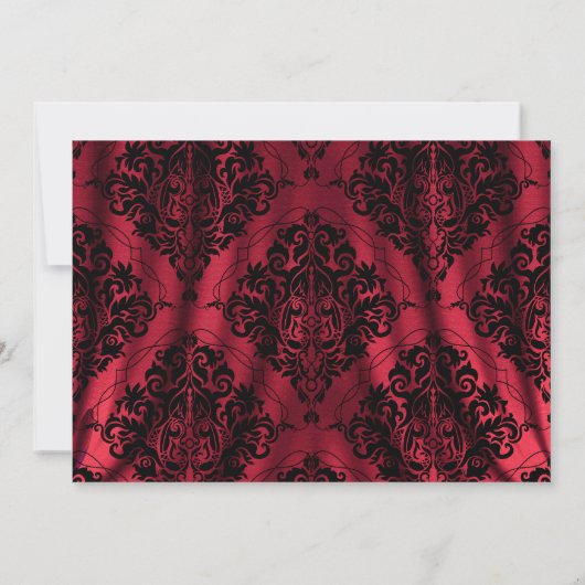 マスク&エレガントヒール赤い仮装スウィート16 招待状 (裏面)