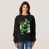 マスク・クライストマスクキリストを持つアフリカ系アメリカ人サンタ スウェットシャツ (正面フル)