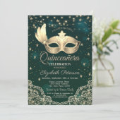 マスク,ストリングライト,レース,グリーンスターのキンセアニエラ 招待状 (スタンド正面)