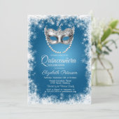 マスク、スノーフレーク、ブルーキンセニェラ招待状 招待状 (スタンド正面)