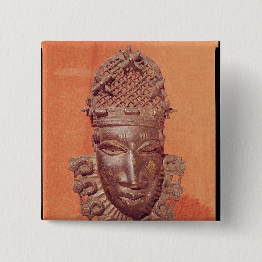 マスク、ベニン 缶バッジ (正面)