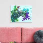 マスク – 孔雀 キャンバスプリント (インサイチュ (リビング))