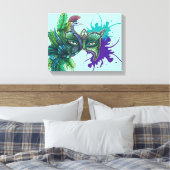 マスク – 孔雀 キャンバスプリント (インサイチュ (寝室))