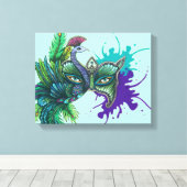 マスク – 孔雀 キャンバスプリント (インサイチュ (ウッドフロア))