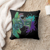 マスク-孔雀 クッション (ブランケット)