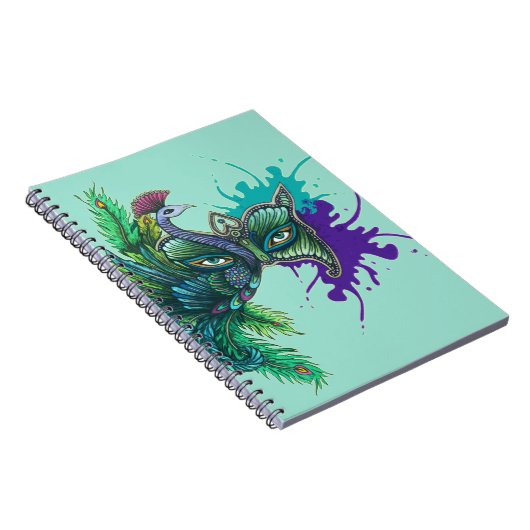 マスク-孔雀 ノートブック (右側)