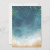 マスク、紙吹雪水彩スプラッシュスウィート16 招待状 (裏面)