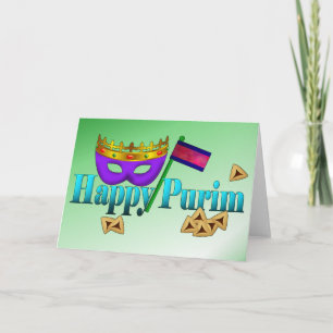 マスク、GraggerおよびHamentaschenの幸せなPurim カード