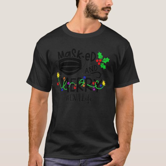マスクEdとCnaライフメリークリスマス Tシャツ (正面)