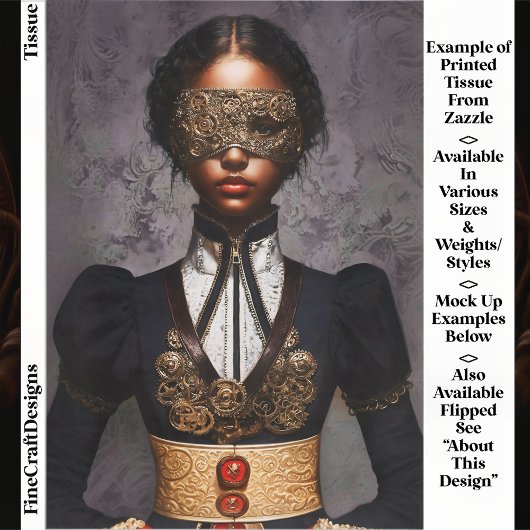 マスクEM4RデコページのSteampunkダークスキンウーマン 薄葉紙