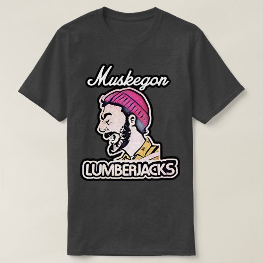 マスケゴン・ランバージャックスホッケー Tシャツ (デザイン正面)