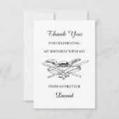 マスケットクールアーヒーローキッズボーバースデーパーティー サンキューカード (正面)