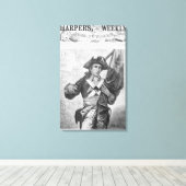 マスケット旗を持つ大陸兵 キャンバスプリント (インサイチュ (ウッドフロア))