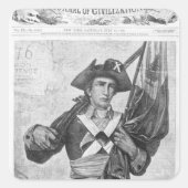 マスケット旗を持つ大陸兵 スクエアシール (正面)