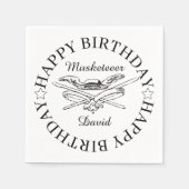 マスケートヒーローハッピーバースデーパーティーのカスタマイズ スタンダードカクテルナプキン (正面)