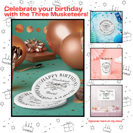 マスケートヒーローハッピーバースデーパーティーのカスタマイズ ペーパープレート