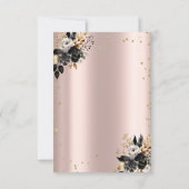 マスケ ダイヤモンド ブラックローズ ローズゴールド スイート16 招待状 (裏面)