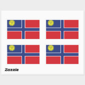 マスコギ素晴らしーのシール – マスコギー国旗 長方形シール (シート)