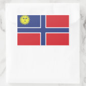 マスコギ素晴らしーのシール – マスコギー国旗 長方形シール (バッグ)