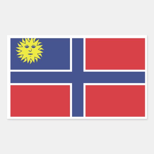 マスコギ素晴らしーのシール – マスコギー国旗 長方形シール (正面)