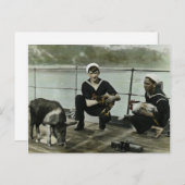 マスコッツヴィンテージWWIIセーラーオスターピグ ポストカード (正面/裏面)