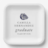 マスコットロゴ卒業パーティープレート ペーパープレート (正面)