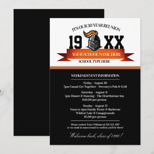 マスコット バナー クラス 再会 招待状 (正面/裏面)