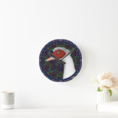 マスコビアガモ（白） ラウンド壁時計 (ホーム)