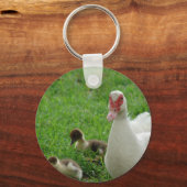 マスコヴィ・ヘンとアヒル キーホルダー (正面)