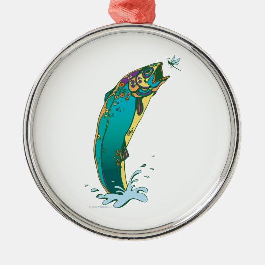 マスサイケデリック魚釣り メタルオーナメント (正面)