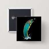 マスサイケデリック魚釣り 缶バッジ (正面&裏面)