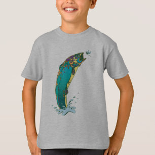 マスサイケデリック魚釣り Tシャツ