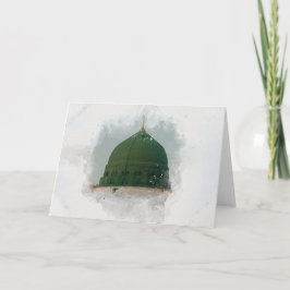 マスジドアンナバウィウォータカラーイラストレーションイスラムP カード