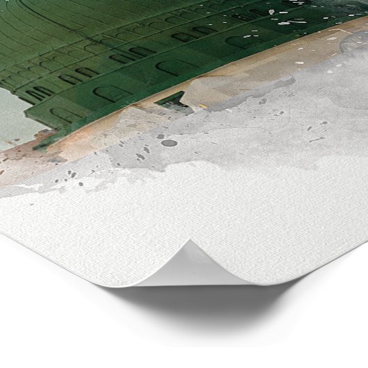 マスジドアンナバウィウォータカラーイラストレーションイスラムP ポスター (角)