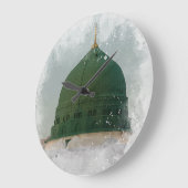 マスジドアンナバウィウォータカラーイラストレーションイスラムP ラージ壁時計 (傾斜)