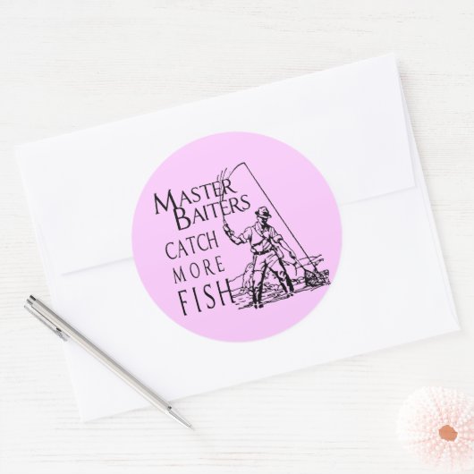 マスタバイターはより多くの魚をキャッチ ラウンドシール (封筒)