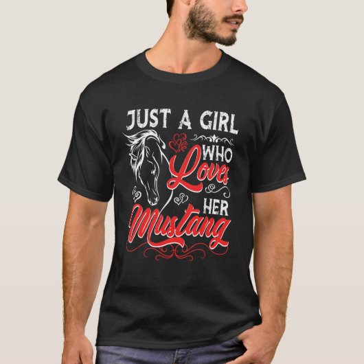 マスタングが大好きな女の子 Tシャツ (正面)