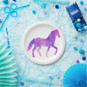 マスタングシルエット – 背景色を選択 ペーパープレート (パーティー)