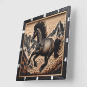 マスタングブロンク高地盆地でキック スクエア壁時計 (傾斜)