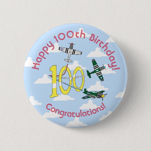 マスタング100歳の誕生日 (ブルースカイ) バッジ (正面)