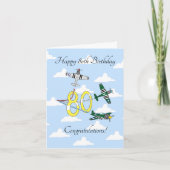 マスタング80歳の誕生日カード (ブルースカイ) カード (正面)
