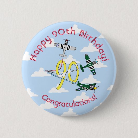 マスタング90歳の誕生日 (ブルースカイ) バッジ (正面)