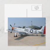 マスタングP-51D航空機 ポストカード (正面/裏面)