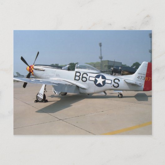 マスタングP-51D航空機 ポストカード (正面)