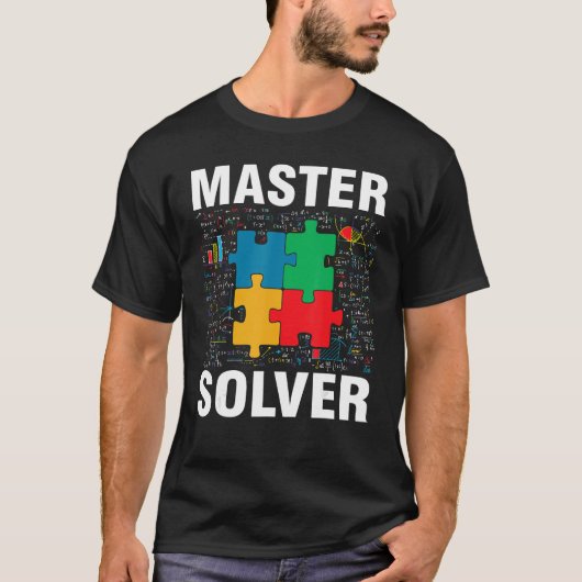 マスターおもしろいソルバージグソーパズル数学の恋人 Tシャツ (正面)