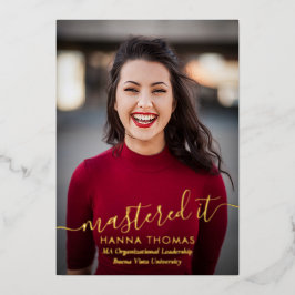 マスターしました！箔写真 卒業発表 箔招待状