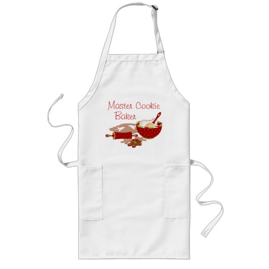 マスターのクッキーのパン屋のクリスマスのエプロン ロングエプロン (正面)